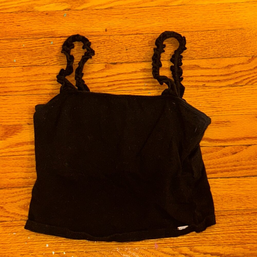 Hollister Black Cropped Tank Top Size Medium